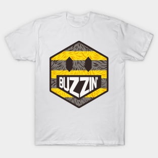 That's BUZZIN'! Mancunian Buzzing hexagon emoji Manchester Bee T-Shirt